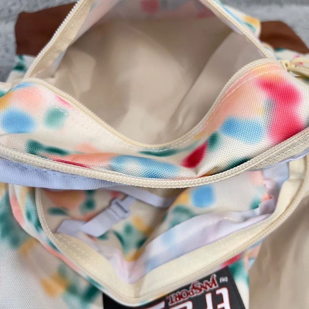 Trans by JanSport Tie Dye Laptop Backpack Multi Color Floral 15 Inch Sleeve NWT